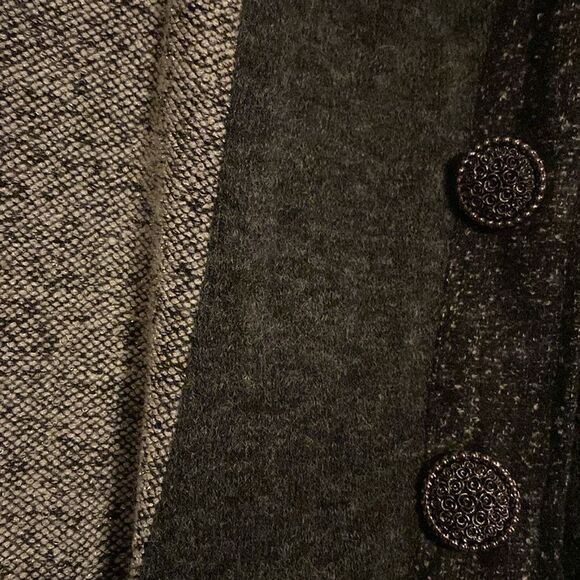 The Pyramid Collection Cardigan Small Gray Mixed Media Button Front - Picture 5 of 9